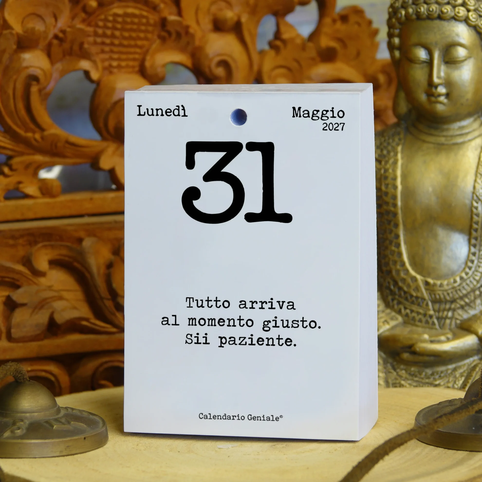 Calendario Geniale solo inserto con gong e buddha