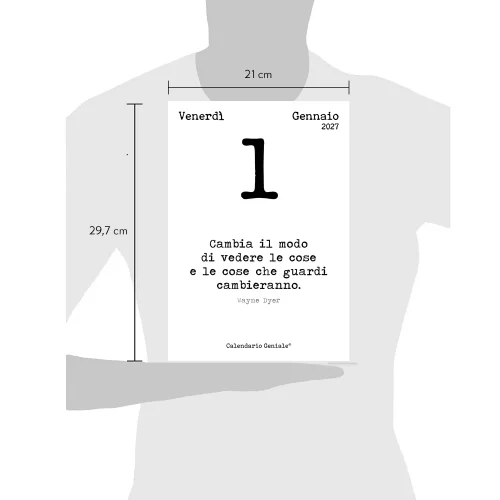 Calendario Geniale misure rispetto a una persona